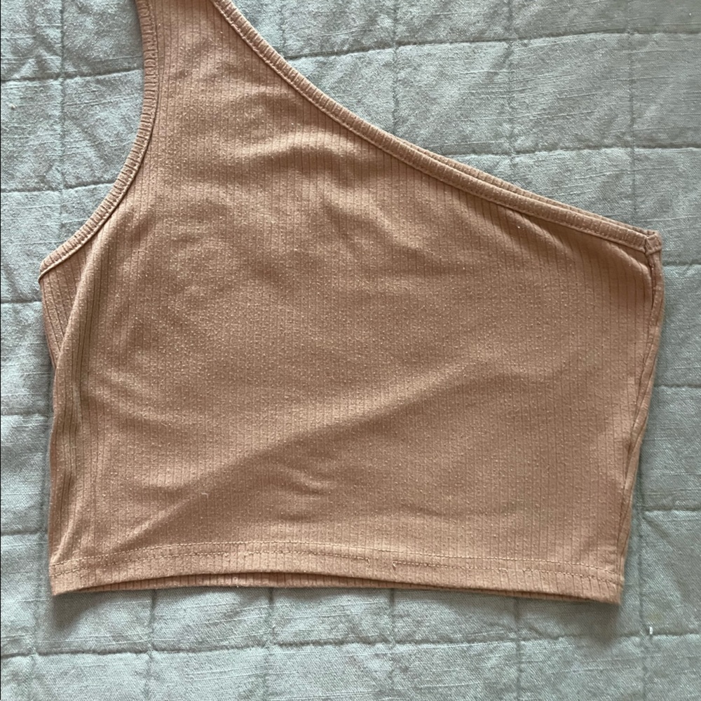 Brown one shoulder top